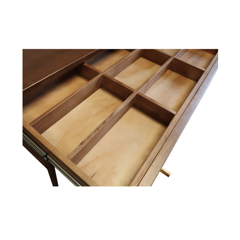 Lundquist Wood Desk George Oliver Color Brown